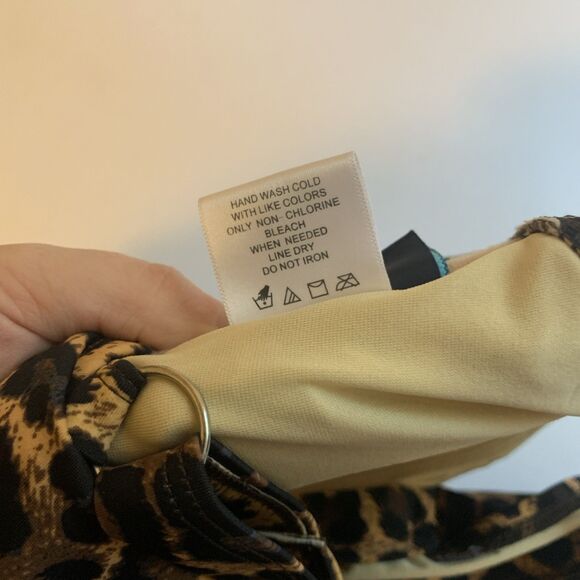 D & Co Beach Swimsuit Leopard Print One Piece Dress Tank - Size 14 - Picture 10 of 13